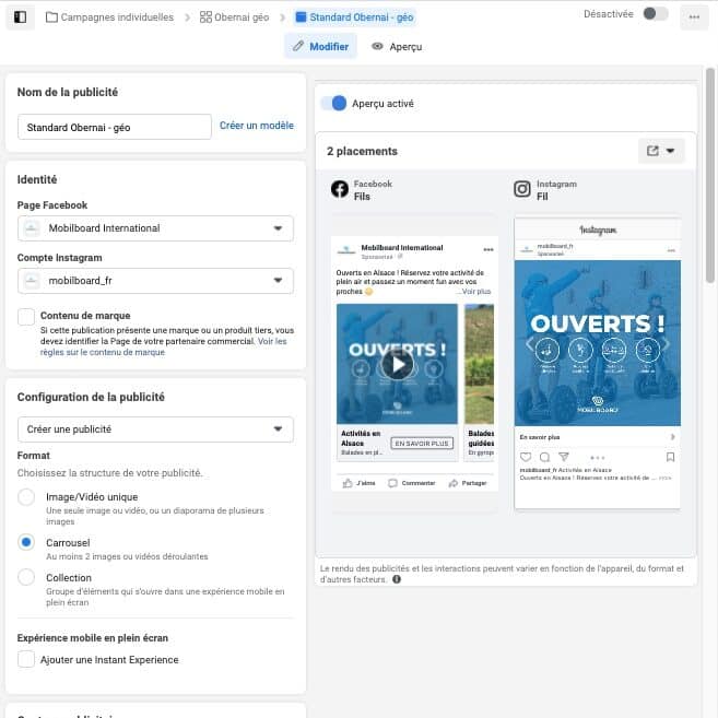 publicité facebook business manager
