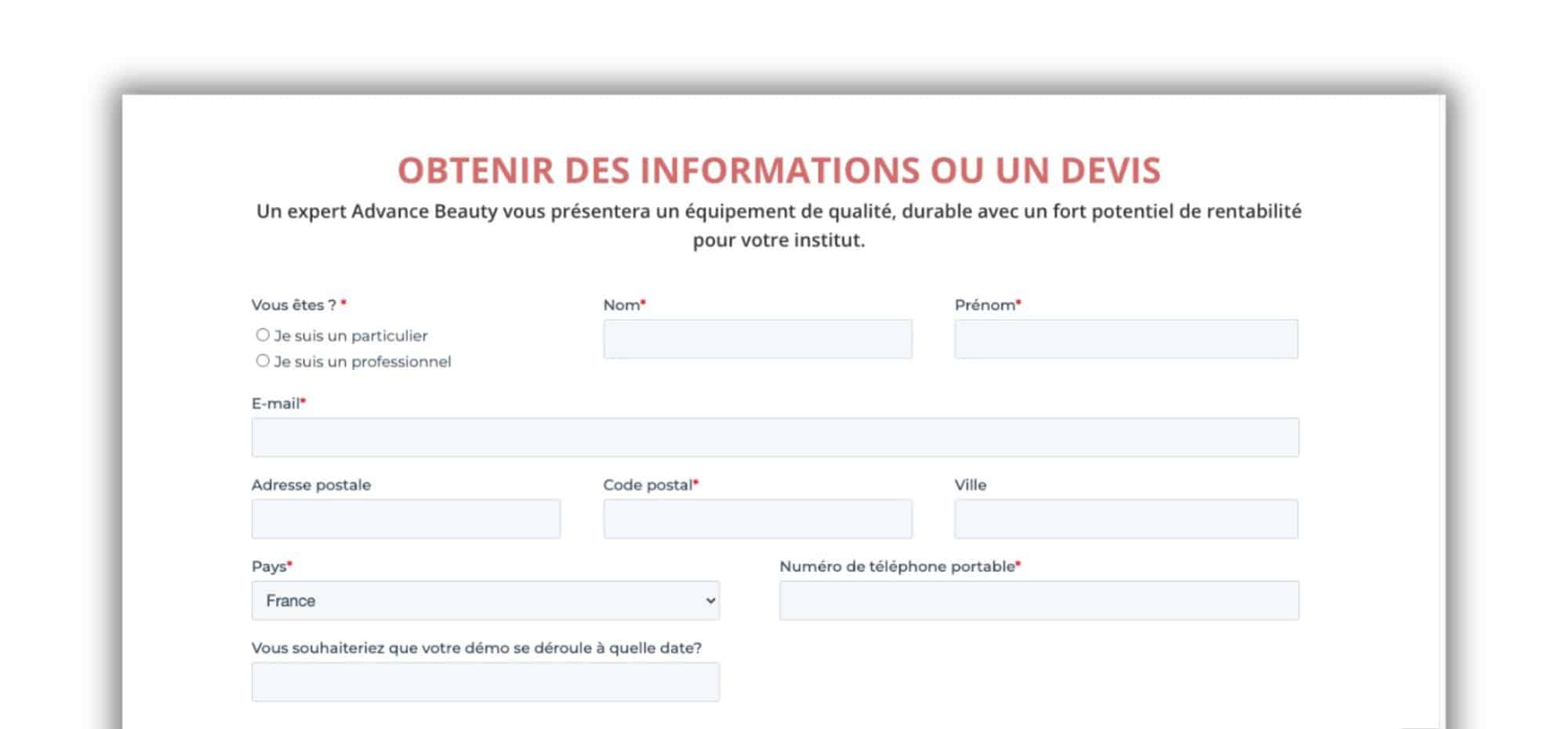 formulaire de contact